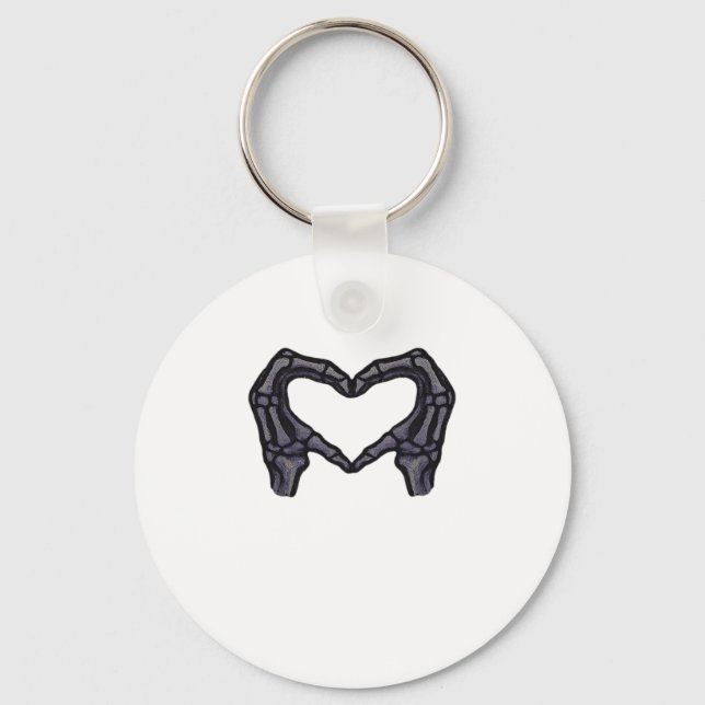 Porte-clés Squelette Mains Formant Un Coeur (Recto)