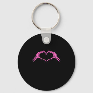Porte-clés Squelette Mains Panneau Coeur Retro Halloween