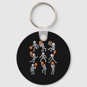 Porte-clés Squelettes de basketball Halloween qui font un dun