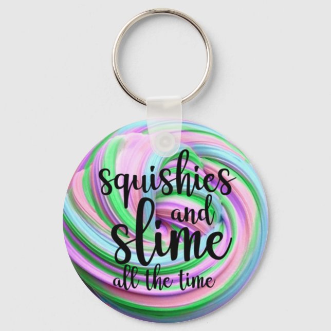 Porte-clés Squishies & Slime Pastel Rainbow Swirl (Recto)