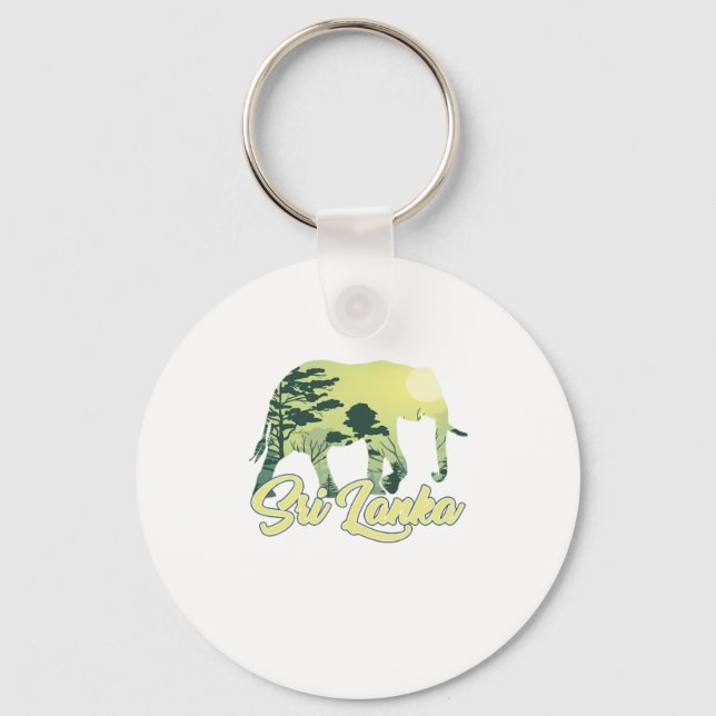 Porte-clés Sri Lanka Elephant Nature Lover Voyageur Cadeau (Recto)