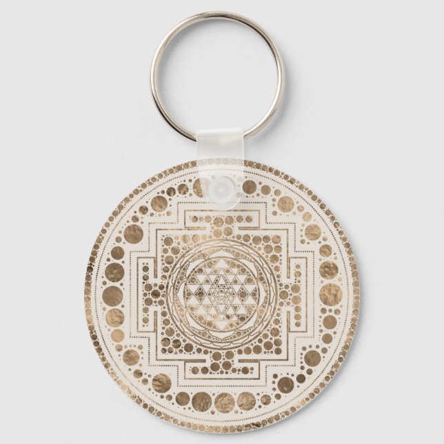 Porte-clés Sri Yantra / Sri Chakra Pastel Gold (Recto)