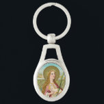 Porte-clés St. Agnes de Rome (BC 01)<br><div class="desc">Crédit d'image (BC 01) : Image antique de Saint-Agnès de Rome, tirée d'une empreinte dévotionnelle de la fin du 19ème siècle au début du 20ème siècle en chromolithographie avec des accents dorés, publiée à l'origine par J.L. Buysse-Caals, Malines, Belgique, de la collection privée du concepteur d'éphémères religieux. Fête : 21...</div>