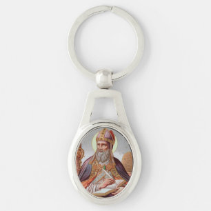 Porte-clés St. Ambroise de Milan (Ovale Métal sans Cadre)
