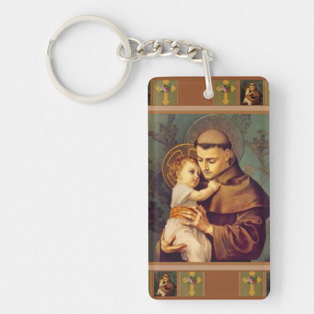 Porte-clés St Anthony de Padoue avec le bébé Jésus (Devant)