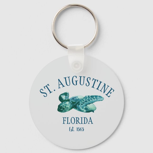 Porte-clés St Augustine EST 1565 Tortue de mer de plage (Recto)