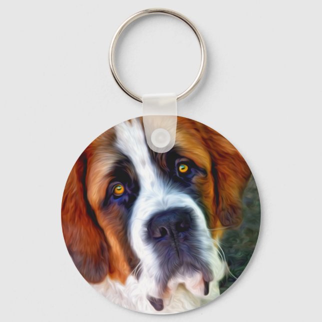Porte-clés St Bernard Dog Painting (Recto)