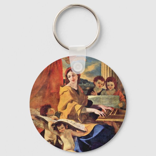 Porte-clés St. Cecilia By Poussin Nicolas (Meilleure Qualité) (Recto)