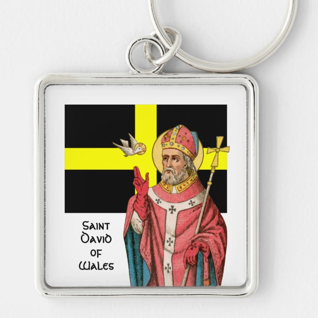 Porte-clés St. David du Pays de Galles (P 001) et son drapeau (Devant)