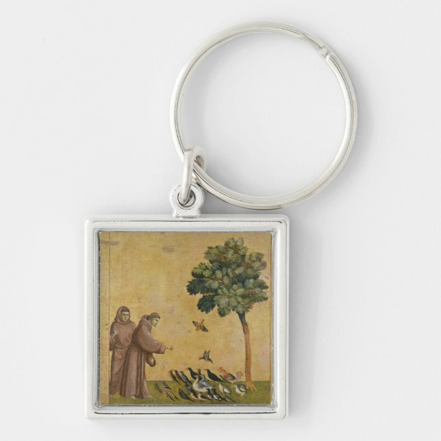 Porte-clés St Francis d'Assisi prêchant aux oiseaux (Devant)