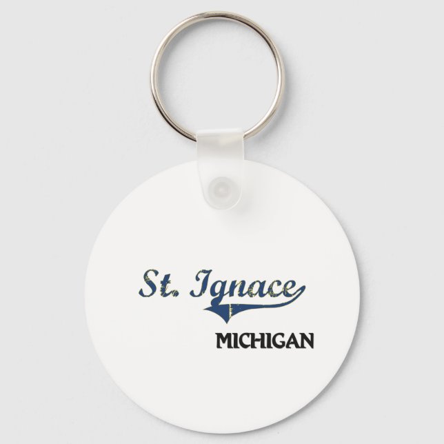 Porte-clés St. Ignace Michigan City Classic (Recto)