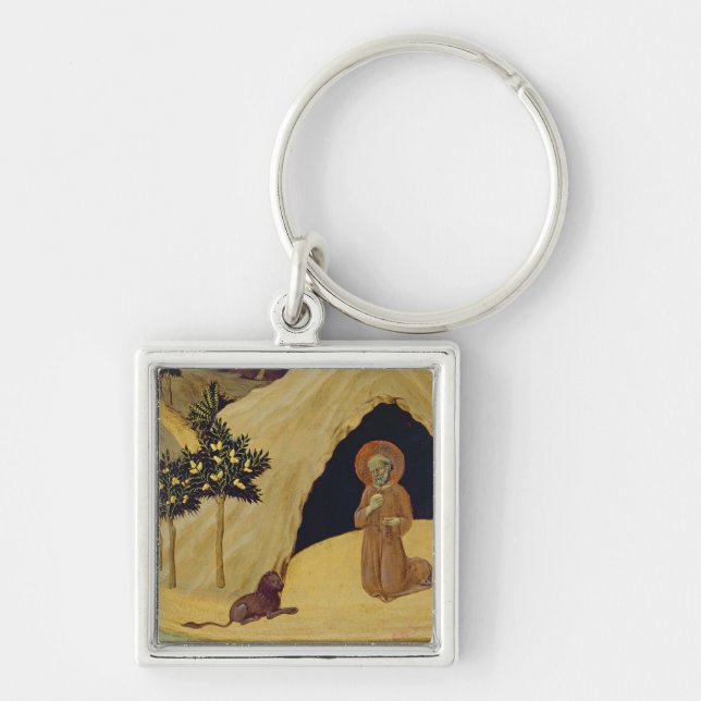Porte-clés St Jerome avec le lion, 1436 (tempera sur le (Devant)