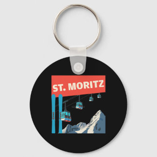 Porte-clés St. Moritz Skiing - Retro St. Moritz Ski 