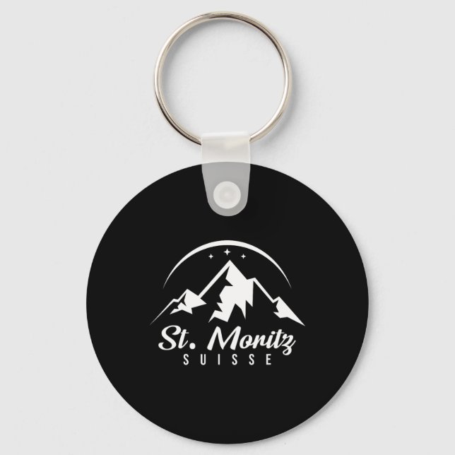Porte-clés St. Moritz Suisse Station de ski Ski Snowboard (Recto)