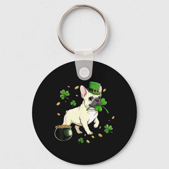 Porte-clés St Patricks Day Chien Thème Femmes Hommes Français (Recto)