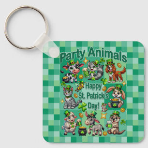 Porte-clés St. Patrick's Day Fun et adorable "Animaux de fête