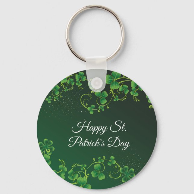 Porte-clés St. Patrick's Day Green Vine Shamrock Irish Party (Recto)