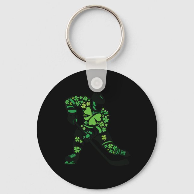 Porte-clés St Patricks Day Hockey Player - Shamrock Spirit Sp (Recto)