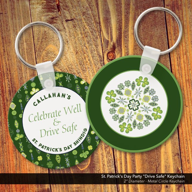 Porte-clés St. Patrick's Day Party "Drive Safe" (St. Patrick's Day Party "Drive Safe" Keychain)