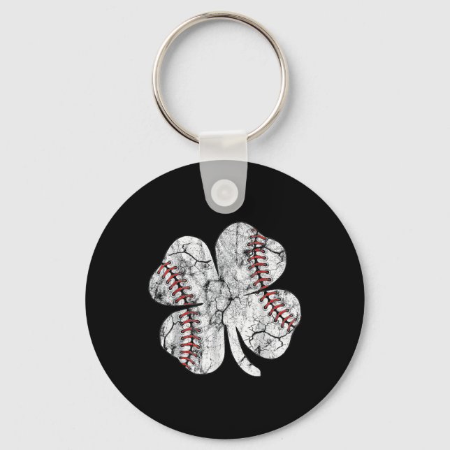 Porte-clés St. Patricks Day Shamrock Baseball Saint Paddys Ki (Recto)