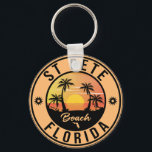 Porte-clés St. Pete Beach Floride Vintage voyage souvenir<br><div class="desc">St. Petersburg Florida Design. Design coucher de soleil avec votre plage et la mer de Floride préférée,  adapté pour les amateurs de plage aux États-Unis surtout qui aiment St. Pete Beach.</div>