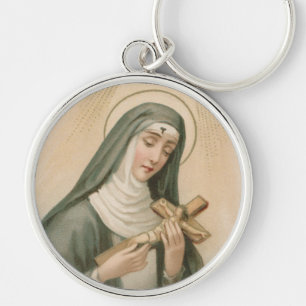 Porte-clés St. Rita de Cascia (M 015) Premium Round Metal