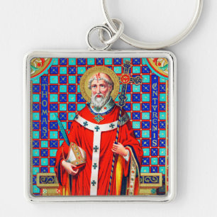 Porte-clés St. Thomas Becket en chasuble rouge (K 34)