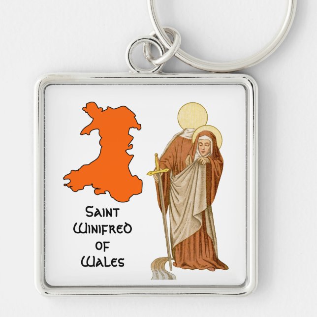 Porte-clés St. Winifred du Pays de Galles (P 002) (Devant)
