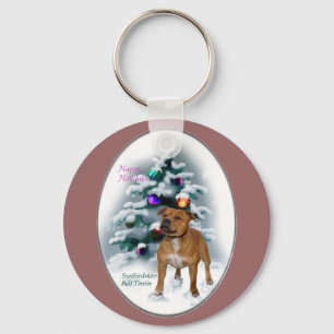 Porte-clés Staffordshire Bull Terrier Cadeaux de Noël