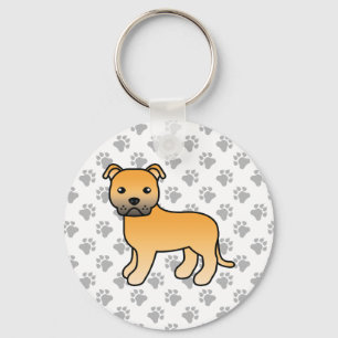 Porte-clés Staffordshire Bull Terrier Faon Chien de Dessin An