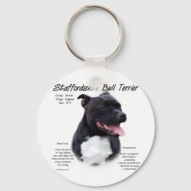 Porte-clés Staffordshire Bull Terrier Histoire (Recto)