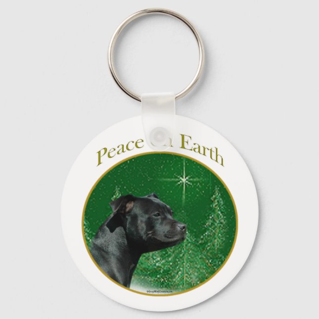 Porte-clés Staffordshire Bull Terrier Paix (Recto)