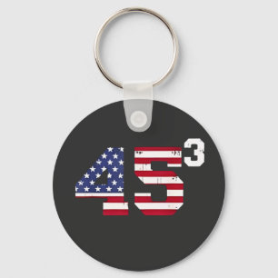 Porte-clés Stand With 45 Pro Trump USA Flag 4 juillet