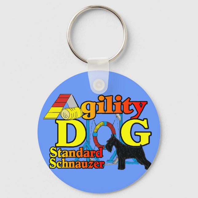 Porte-clés Standard_Schnauzer_Agilité (Recto)