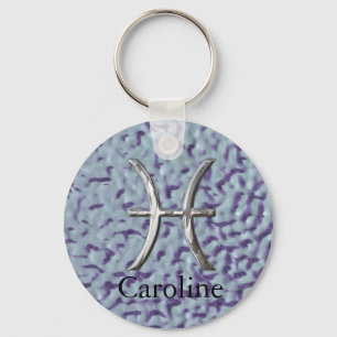 Porte-clés Star Sign Pisces Zodiac Personalized Key Chain