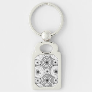 Porte-clés Starburbs et pingwheel, gris, noir et blanc