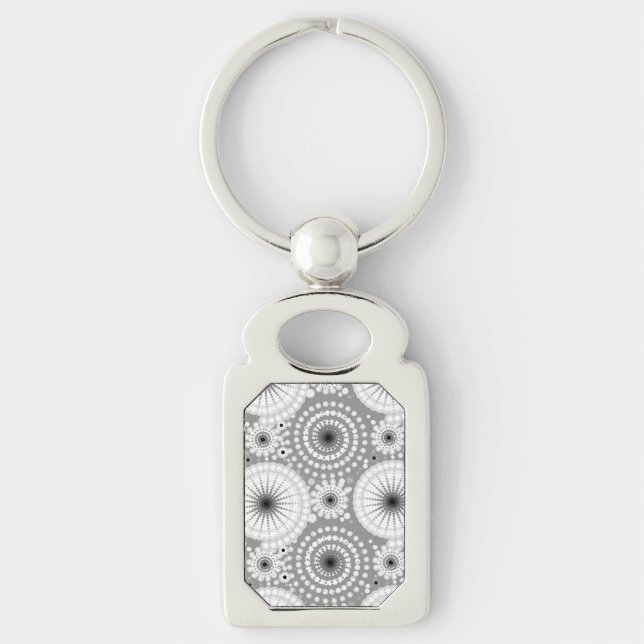 Porte-clés Starburbs et pingwheel, gris, noir et blanc (Devant)