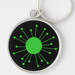Porte-clés Starburst rétro du milieu du siècle