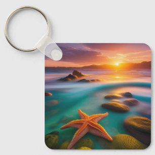 Porte-clés Starfish sur la plage à Dawn