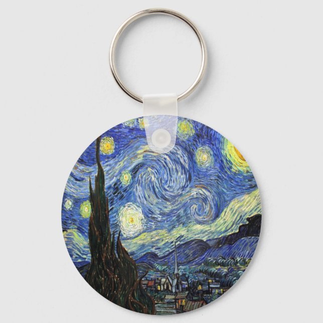 Porte-clés Starry Night By Vincent Van Gogh 1889 (Recto)