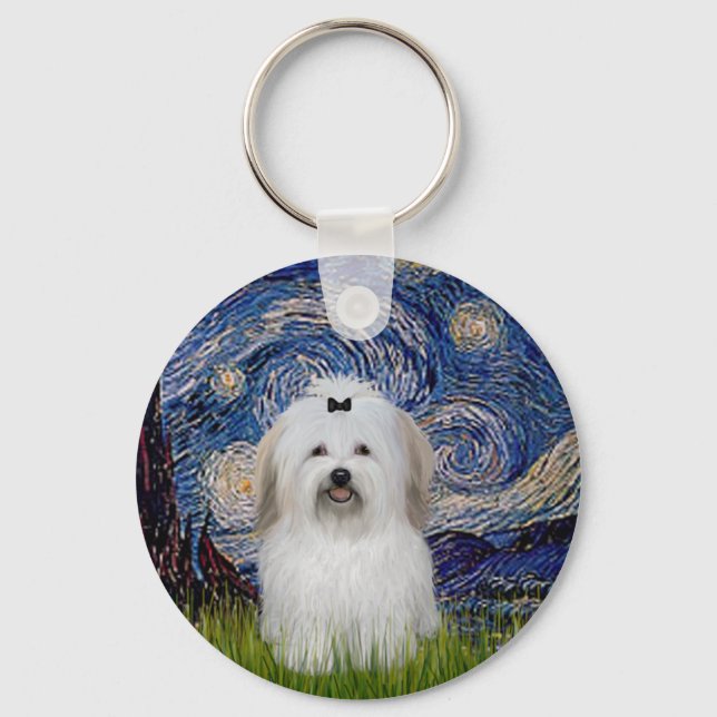 Porte-clés Starry Night - Coton de Tulear 2 (Recto)