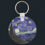 Porte-clés Starry Night, Vincent Van Gogh.<br><div class="desc">Starry Night,  Vincent Van Gogh. Famous impressionism fine art. Landscape oil painting.</div>