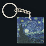 Porte-clés Starry Night Vincent van Gogh Peinture Vintage Art<br><div class="desc">Vincent van Gogh (Néerlandais, 1853 - 1890) Starry Night, 1889, Huile sur toile Non encadré : 73 × 92 cm (28, 7 × 36, 2 po) Ce tableau représente la vue depuis la fenêtre est de la chambre d'asile de Van Gogh à Saint-Rémy-de-Provence, il ajoute un village aménagé. Il est...</div>