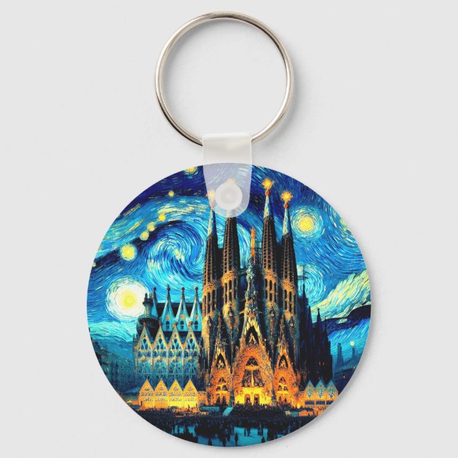Porte-clés Starry Sagrada Familia Barcelona (Recto)