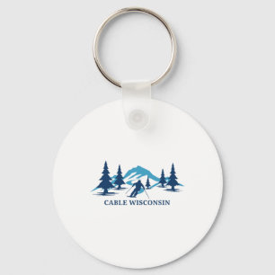 Porte-clés Station de ski Cable Wisconsin Skieur Ski 