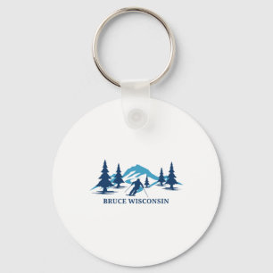 Porte-clés Station de ski de Bruce dans le Wisconsin Skieur S
