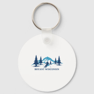 Porte-clés Station de ski de Bryant Wisconsin Skieur Ski