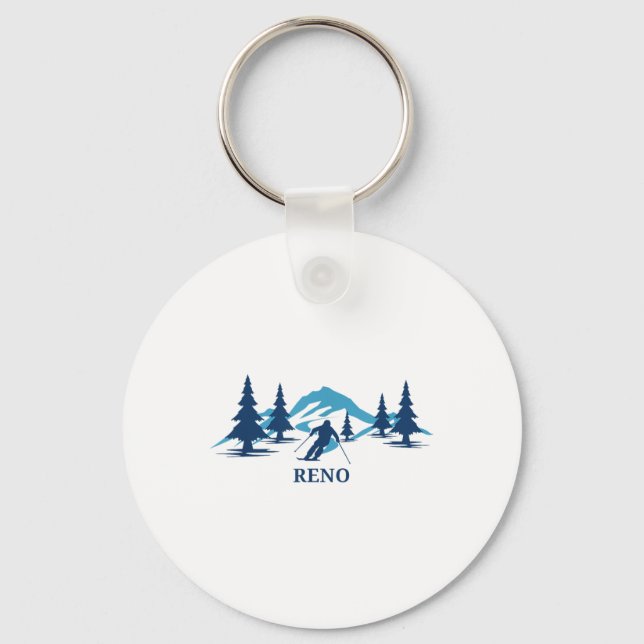 Porte-clés Station de ski de Reno Nevada Ski de ski _1 (Recto)