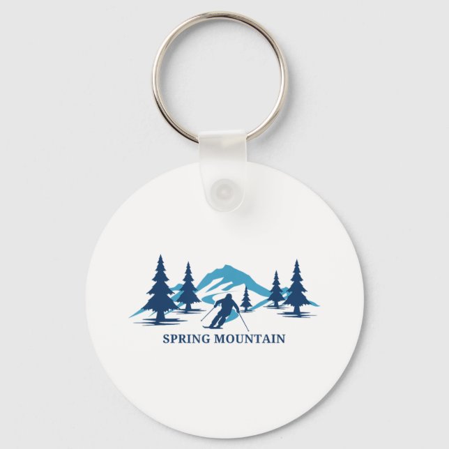 Porte-clés Station de ski de Spring Mountain Pennsylvania Ski (Recto)