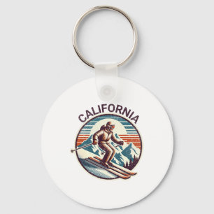 Porte-clés Station de ski Retro Californie Vintage Ski d'hive